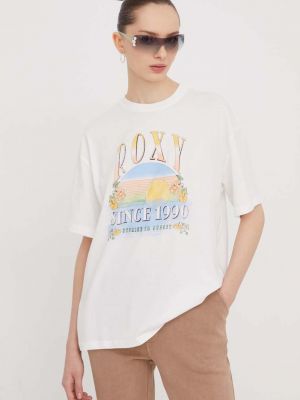 Bavlněné tričko Roxy bílé