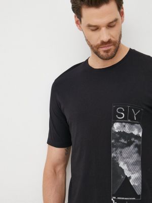 Pamut póló Sisley fekete