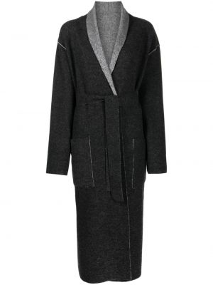 Obojstranný kašmírový kabát Lunaria Cashmere čierna