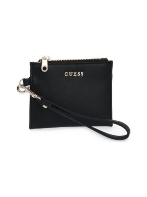 Peňaženka na zips bez podpätku Guess čierna