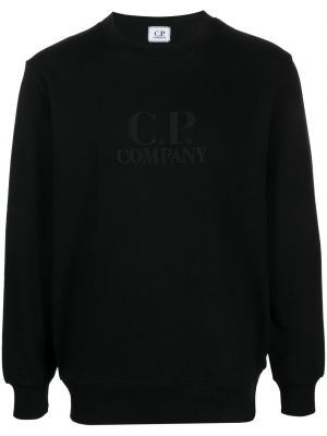 Haftowany sweter polarowy z dżerseju C.p. Company czarny