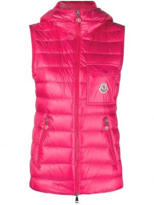 Stepēta veste ar kapuci Moncler rozā