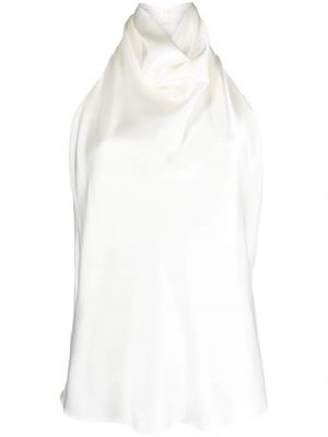 Bluză din satin de mătase drapată Armarium alb