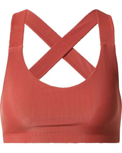 Jednofarebná športová podprsenka z polyesteru na jogu Onzie - červená