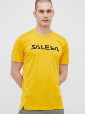 Тениска с дълъг ръкав с принт Salewa жълто
