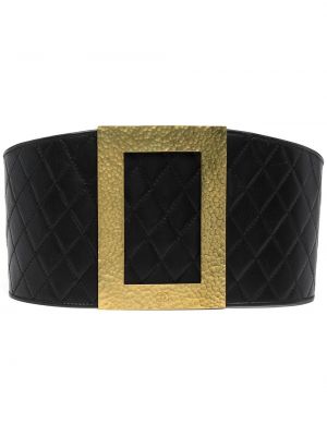 Cinturón acolchado con estampado de rombos Chanel Pre-owned negro