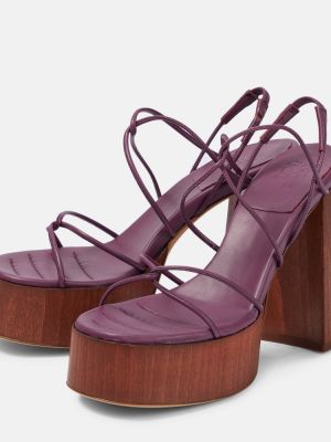 Sandale din piele Gia Borghini violet