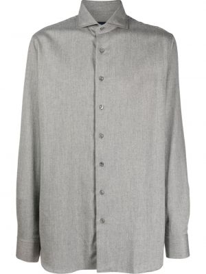 Πουπουλένιο πουκάμισο με στενή εφαρμογή Lardini γκρι