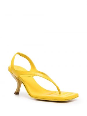 Sandały z kwadratowym noskiem Giaborghini żółte