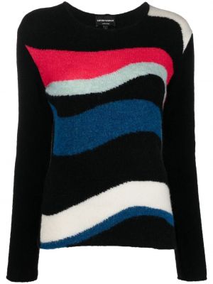 Пуловер с абстрактен десен Emporio Armani черно
