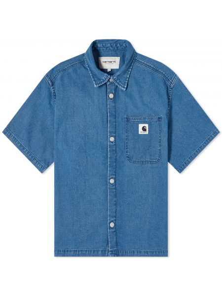 Синяя рубашка с коротким рукавом Carhartt Wip