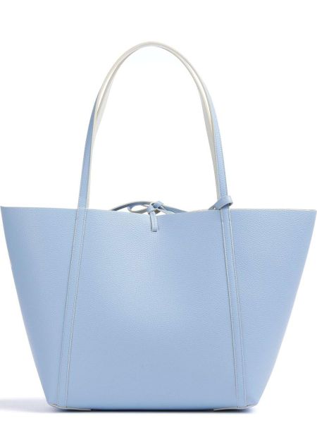Кожаная сумка шоппер из искусственной кожи Armani Exchange синяя