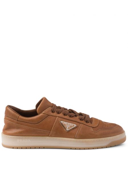 Læder sneakers Prada brun