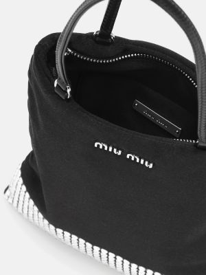 Krištáľová nákupná taška Miu Miu čierna