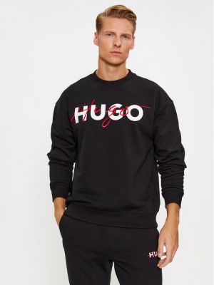 Laza szabású pulóver Hugo fekete