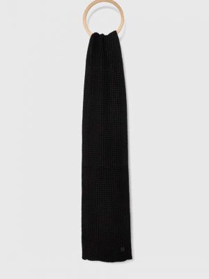 Однотонний вовняний шарф Allsaints чорний