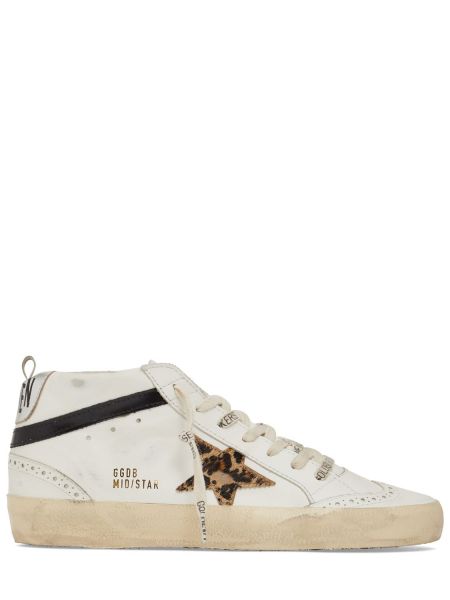 Stjernemønster lær sneakers Golden Goose hvit