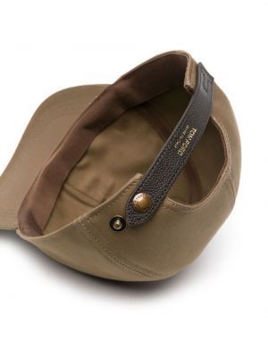 Haftowana czapka z daszkiem bawełniana Tom Ford brązowa