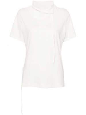Βαμβακερή μπλούζα Yohji Yamamoto λευκό