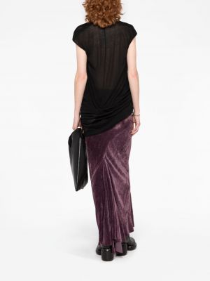 Asymetrické sametové dlouhá sukně Rick Owens fialové