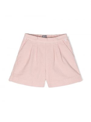 Pantaloncini di velluto a coste di cotone plissettati Il Gufo rosa
