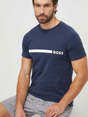 Памучна тениска с дълъг ръкав с принт Boss