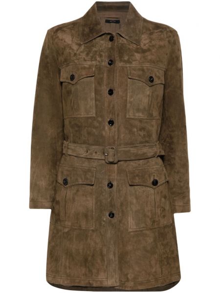 Kožený semišový kabát Tom Ford hnědý