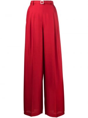 Pantaloni de mătase cu croială lejeră Ralph Lauren Purple Label roșu