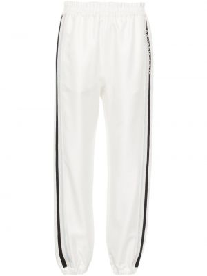 Спортни панталони бродирани Moncler бяло