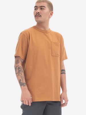 Bavlněné tričko New Balance oranžové