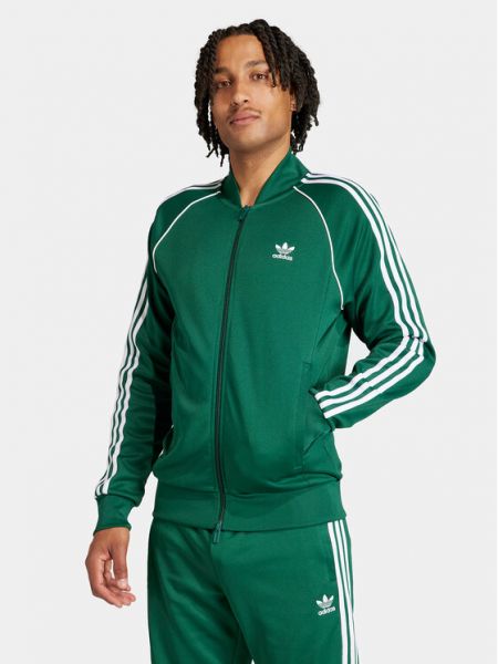 Slim fit pulóver Adidas zöld