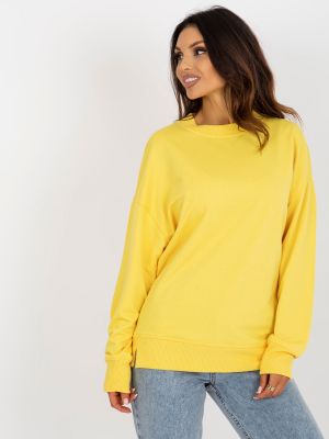 Relaxed fit džemperis su gobtuvu Fashionhunters geltona