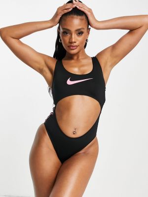 Черный купальник с принтом Nike