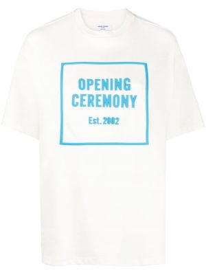 T-shirt z nadrukiem bawełniane z krótkim rękawem Opening Ceremony - biały