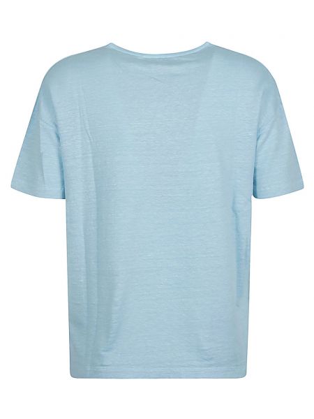 T-shirt di lino in jersey Base blu
