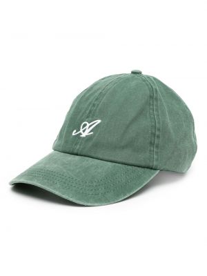 Памучна шапка с козирки бродирана Axel Arigato зелено