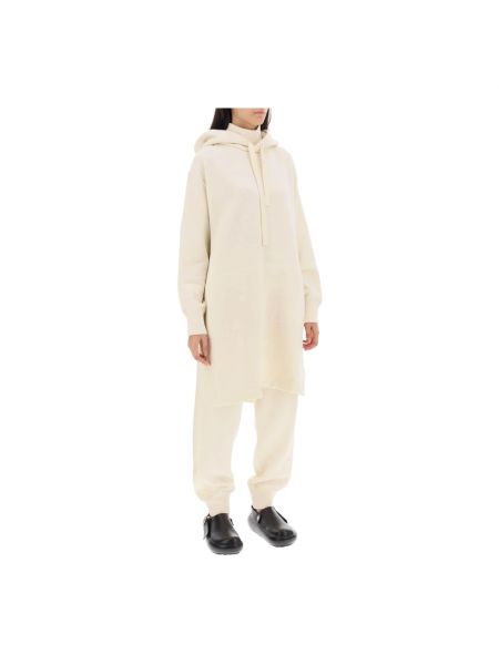 Mini vestido de lana de algodón con bolsillos Jil Sander blanco