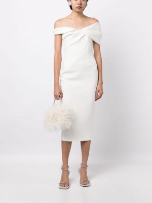 Sukienka koktajlowa asymetryczna drapowana Rachel Gilbert biała