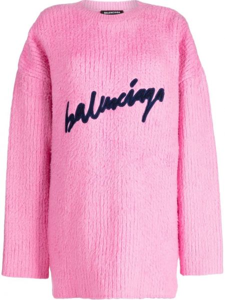 Пуловер бродиран Balenciaga Pre-owned розово
