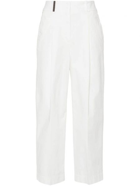 Βαμβακερό παντελόνι με ίσιο πόδι Peserico λευκό