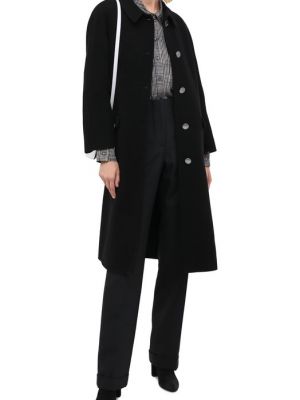 Шерстяное пальто Giorgio Armani черное