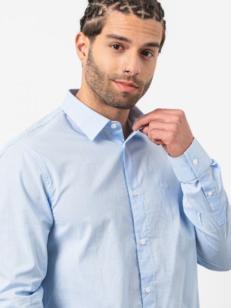 Хлопковая рубашка Armani Exchange синяя