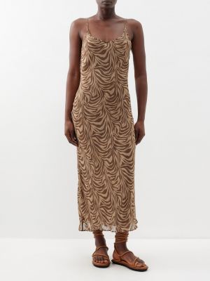 Длинное платье с принтом Posse коричневое