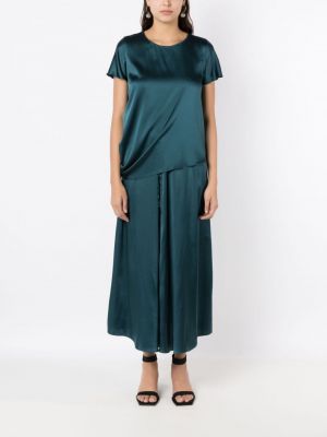 Drapované hedvábné tričko Uma | Raquel Davidowicz zelené