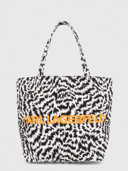 Pamut zebra mintás bevásárlótáska Karl Lagerfeld