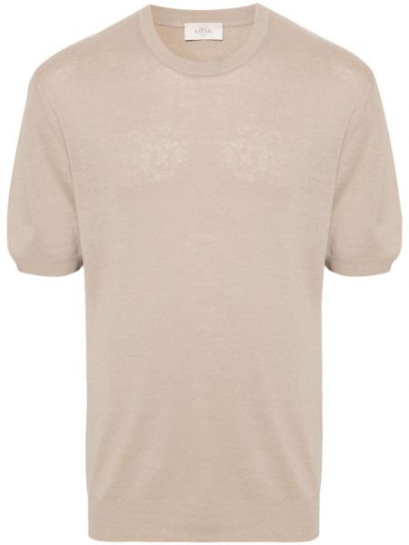 Strick t-shirt mit rundem ausschnitt Altea beige