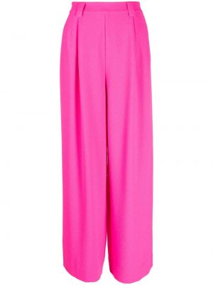 Viskózové volné kalhoty s vysokým pasem z polyesteru Essentiel Antwerp - růžová