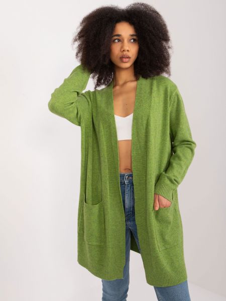 Relaxed жилетка с джобове Fashionhunters зелено