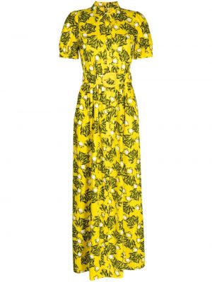 Dlouhé šaty s potiskem Dvf Diane Von Furstenberg žluté