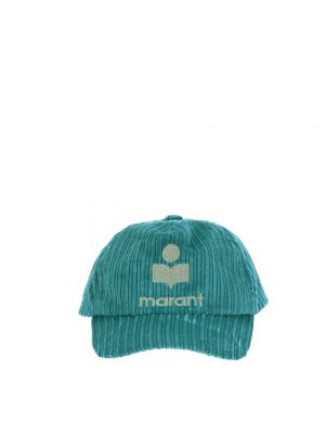 Aksamitna czapka z daszkiem Isabel Marant Etoile niebieska